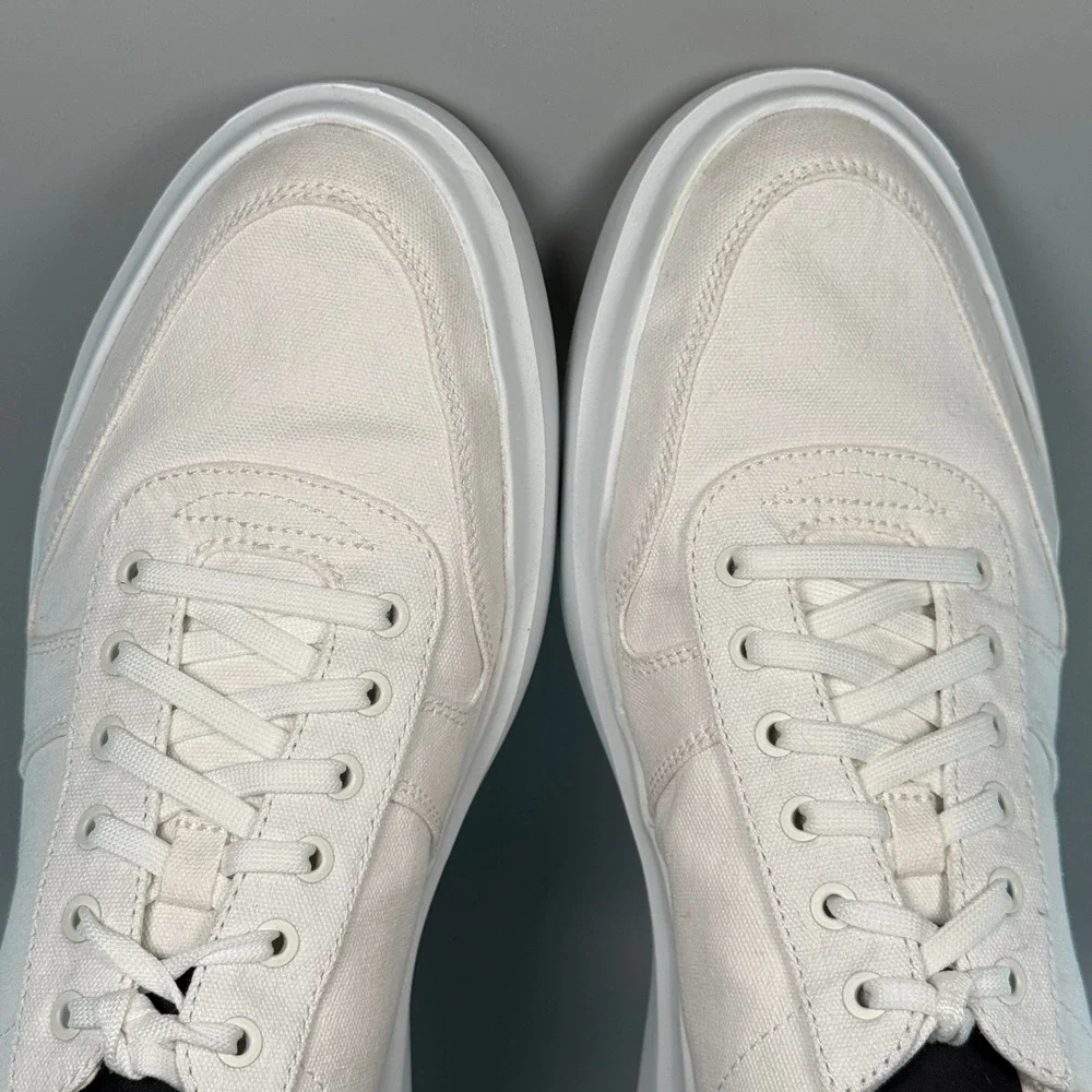 Cole Haan GrandPro Rally Mens 11.5 11 1/2 Canvas Court Dress Sneaker White Lace